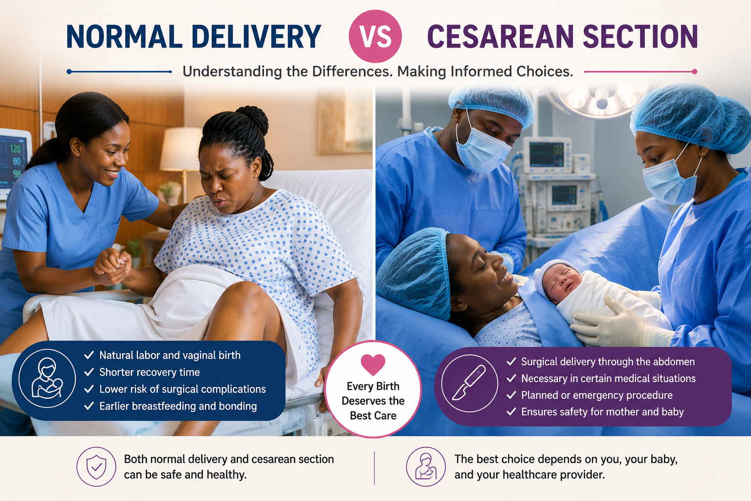 Normal Delivery vs Cesarean Section: Understanding the Differences, Benefits, and Recovery