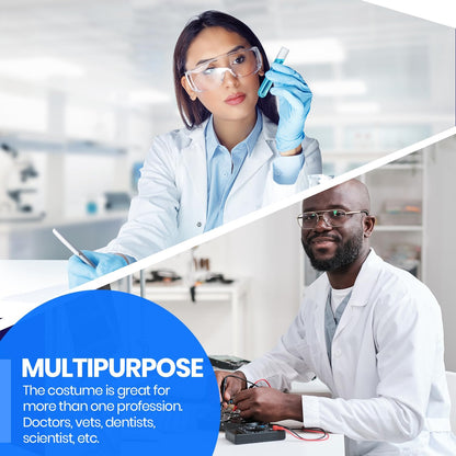 Lab Coat - Doctors White Lab Coat Costume for Adults - 3/4 Length Lightweight Lab Coats for Women and Men