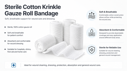 Sterile Cotton Krinkle Gauze Roll Bandage