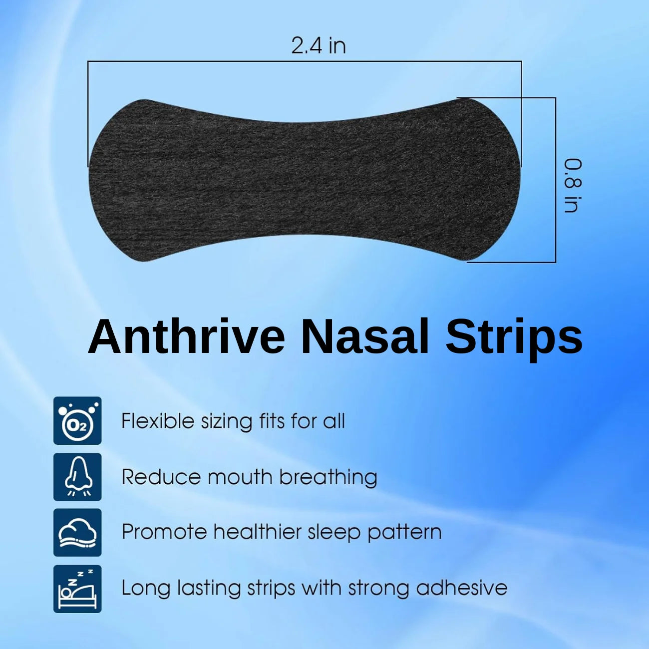 Anthrive Nasal Strips – 30 Pcs Sport Nose Tapes for Snoring, Congestion Relief & Better Sleep