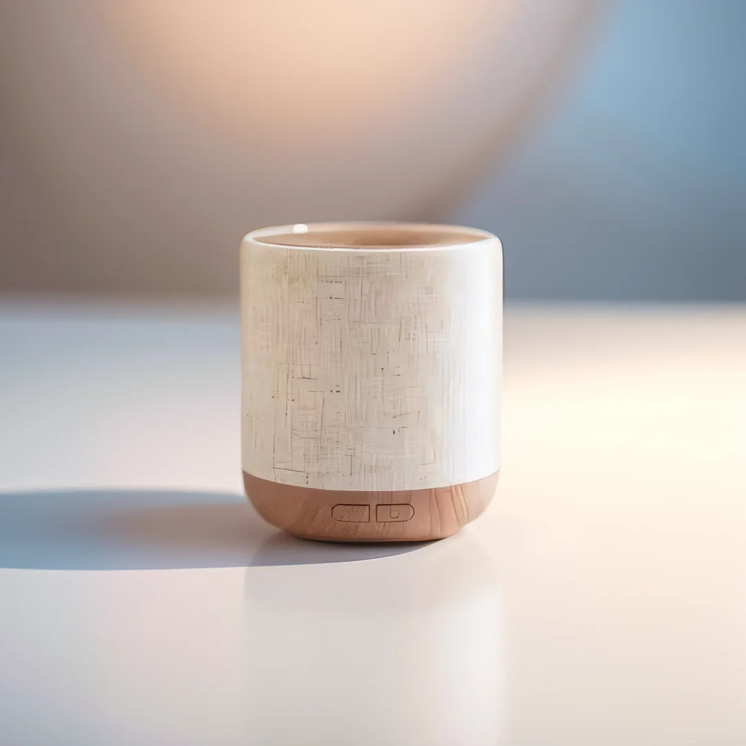 Stylish Wood Grain Mini Humidifier & Aroma Diffuser - 200ml Ultrasonic Cool Mist for Home Fragrance