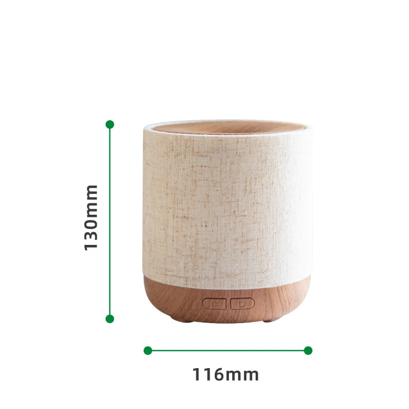 Stylish Wood Grain Mini Humidifier & Aroma Diffuser - 200ml Ultrasonic Cool Mist for Home Fragrance