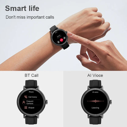 Stylish Women’s Fitness Watch – IP68 Waterproof Smart Tracker with BT Call & Health Features