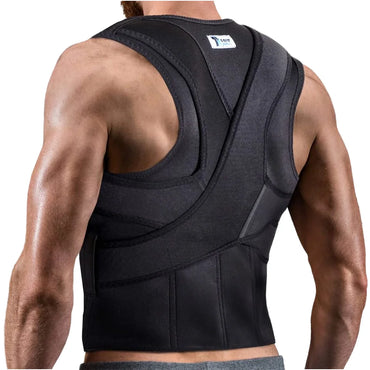 Adjustable Back Brace for Men – Upper & Lower Back Support, Breathable XL Black