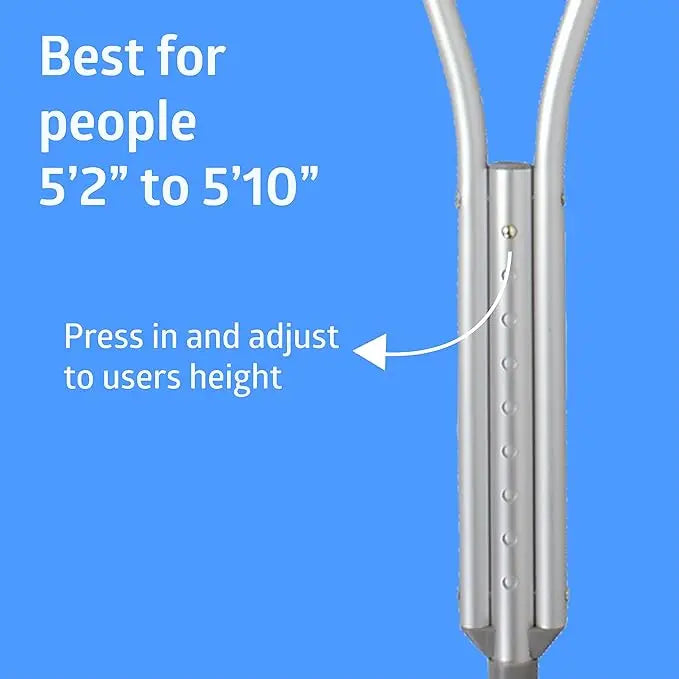 Lightweight Adjustable Crutches – Durable Aluminum Underarm Support