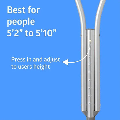 Lightweight Adjustable Crutches – Durable Aluminum Underarm Support