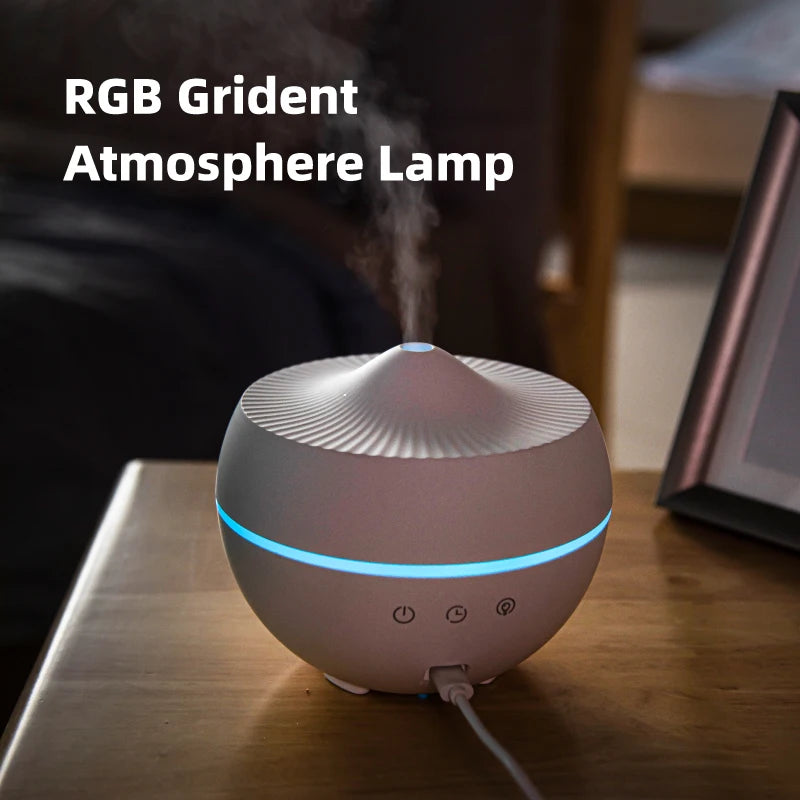 USB Powered 300ml Cool Mist Humidifier – Ultrasonic Aroma Diffuser for Home, Office & Travel