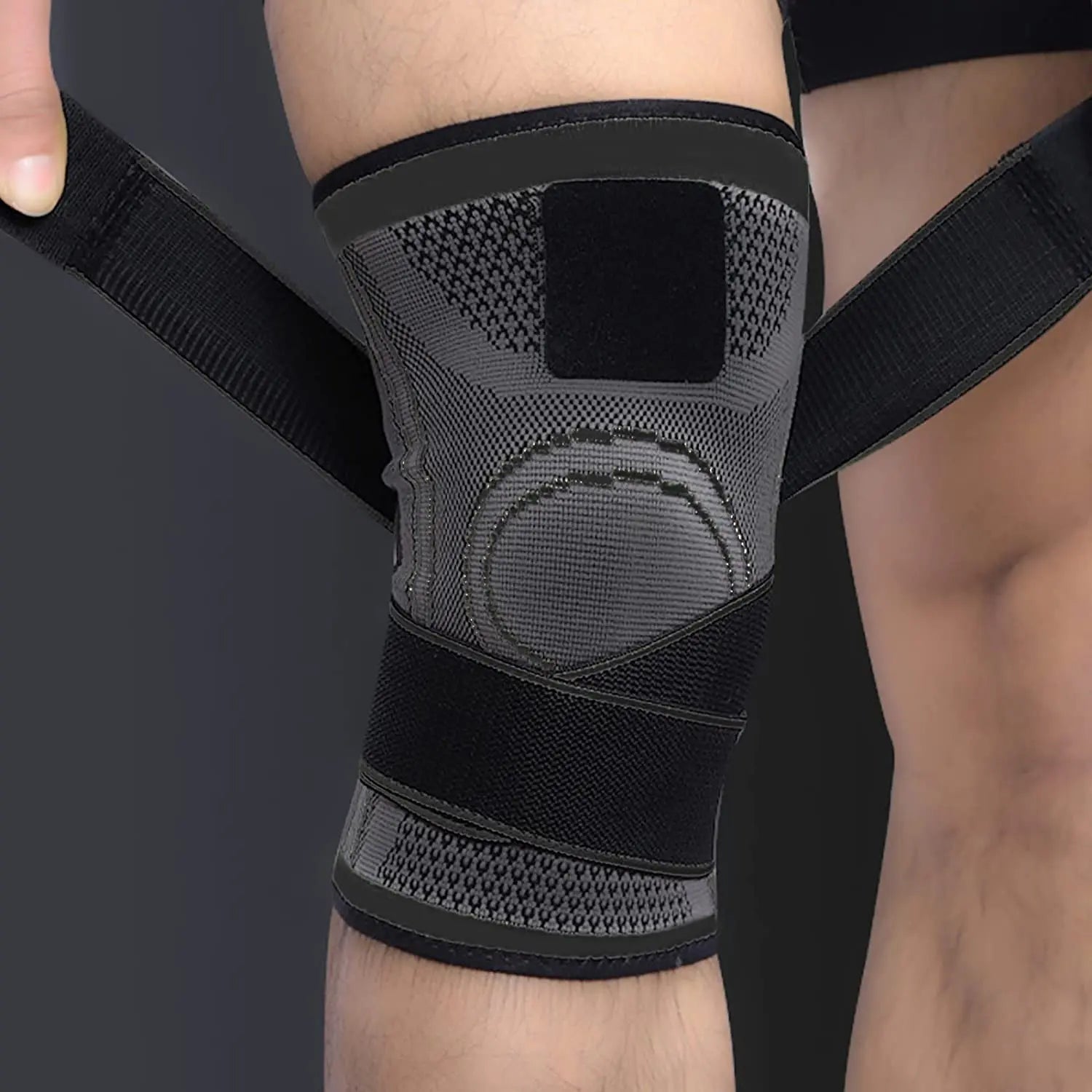 Premium Compression Sleeve with Straps – Support for Running, Gym & Arthritis Relief