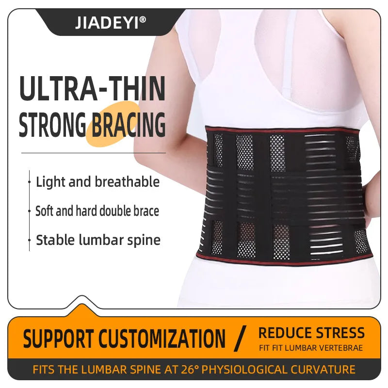 Breathable Waist Lumbar Lower Back Support Belt for Men Women Adult Back Brace