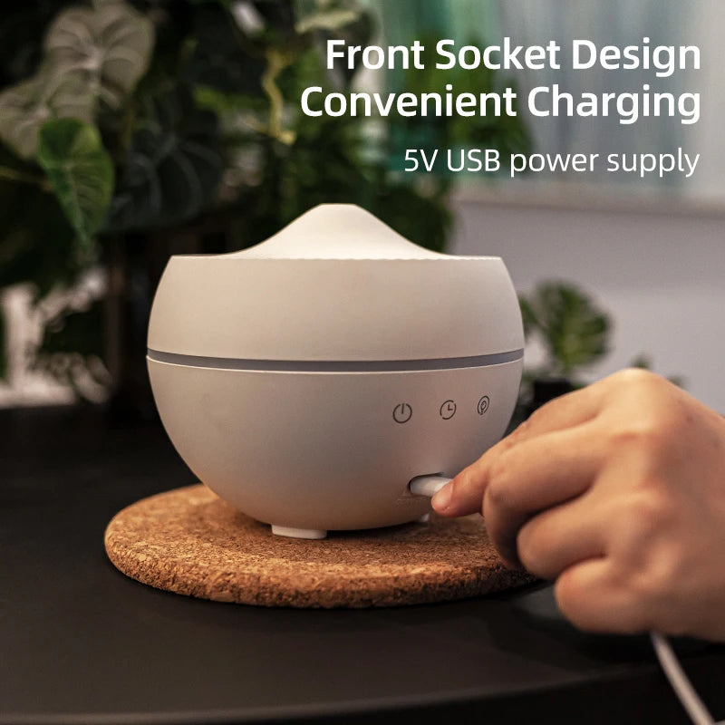 USB Powered 300ml Cool Mist Humidifier – Ultrasonic Aroma Diffuser for Home, Office & Travel