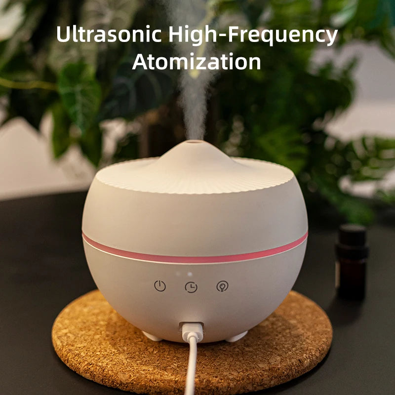 USB Powered 300ml Cool Mist Humidifier – Ultrasonic Aroma Diffuser for Home, Office & Travel