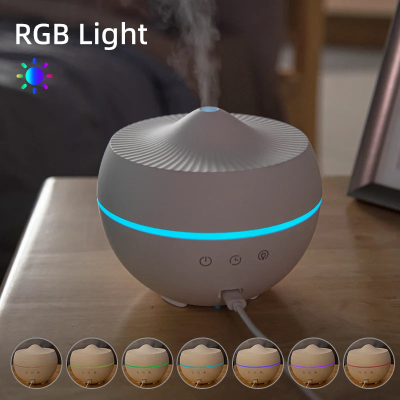 USB Powered 300ml Cool Mist Humidifier – Ultrasonic Aroma Diffuser for Home, Office & Travel