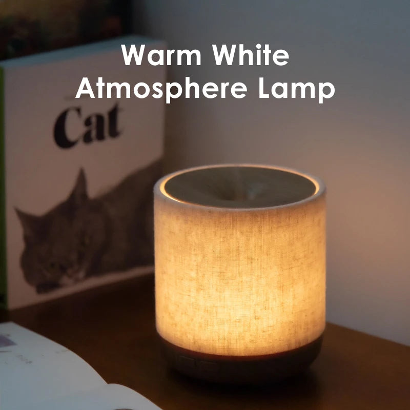 Stylish Wood Grain Mini Humidifier & Aroma Diffuser - 200ml Ultrasonic Cool Mist for Home Fragrance