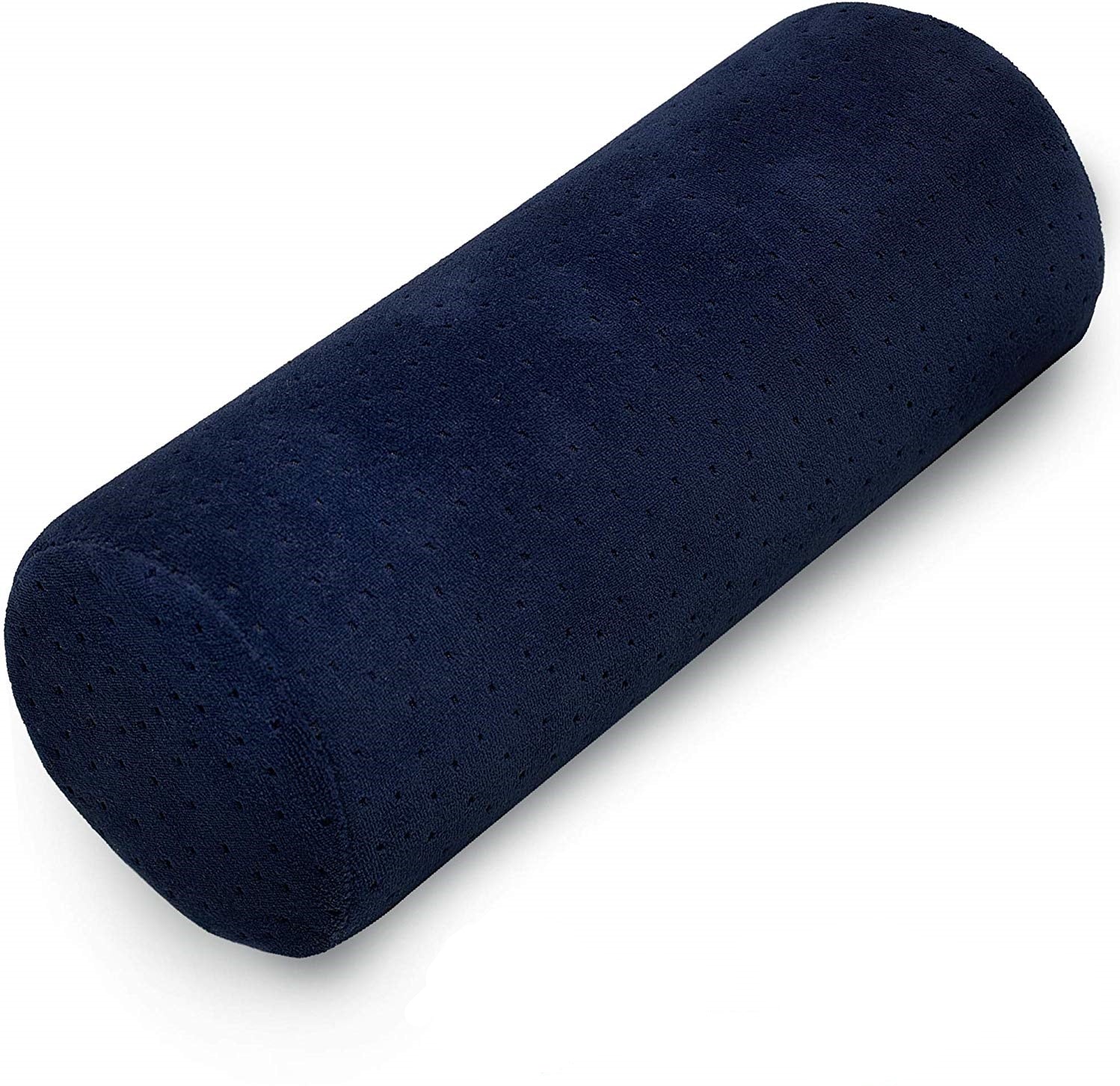 AllSett Health Bamboo Cervical Roll Pillow – Neck, Spine & Back Support with Washable Cover (Navy)