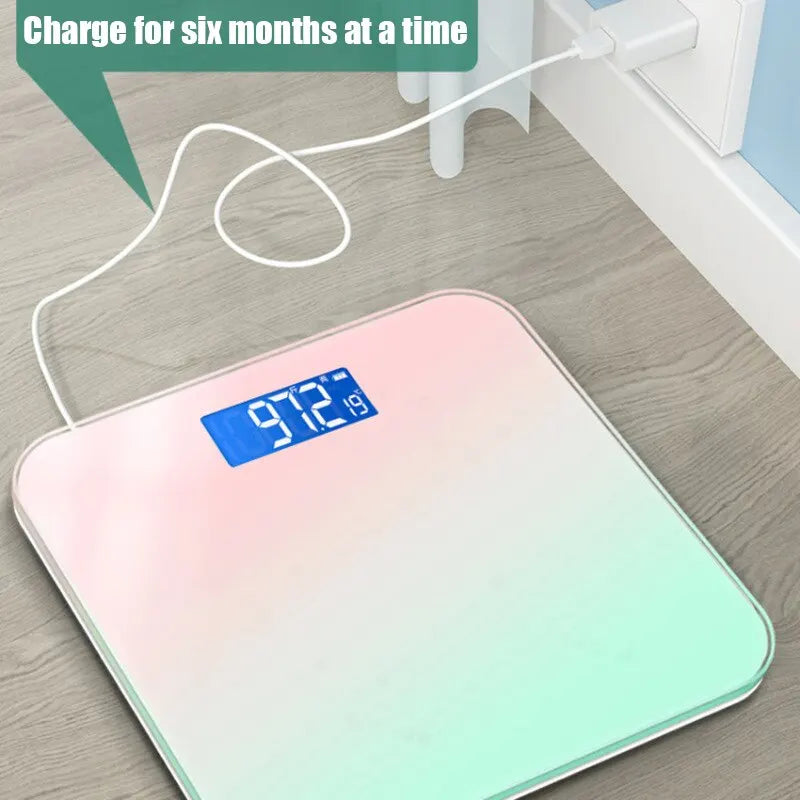 Gradient Color Smart LCD Glass Weight Scale - Stylish Digital Body Balance for Accurate Measurements