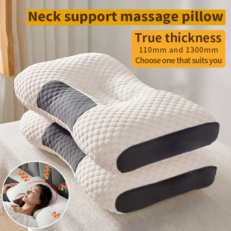 Neck Pain Relief Pillow – Orthopedic Cervical Support, Soybean Fiber Massage-Relief Design for Deep, Restorative Sleep