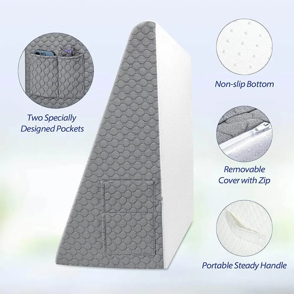 Bed Wedge Pillow for Acid Reflux & Post-Surgery — Air-Layer Foam Elevation