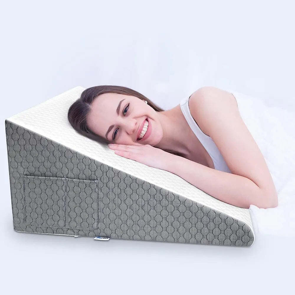 Bed Wedge Pillow for Acid Reflux & Post-Surgery — Air-Layer Foam Elevation
