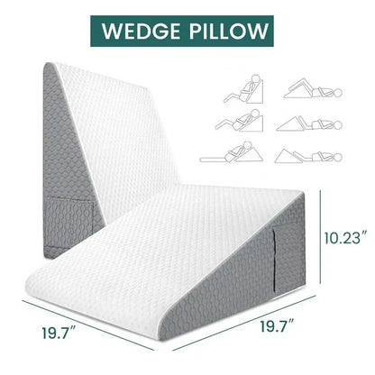 Bed Wedge Pillow for Acid Reflux & Post-Surgery — Air-Layer Foam Elevation