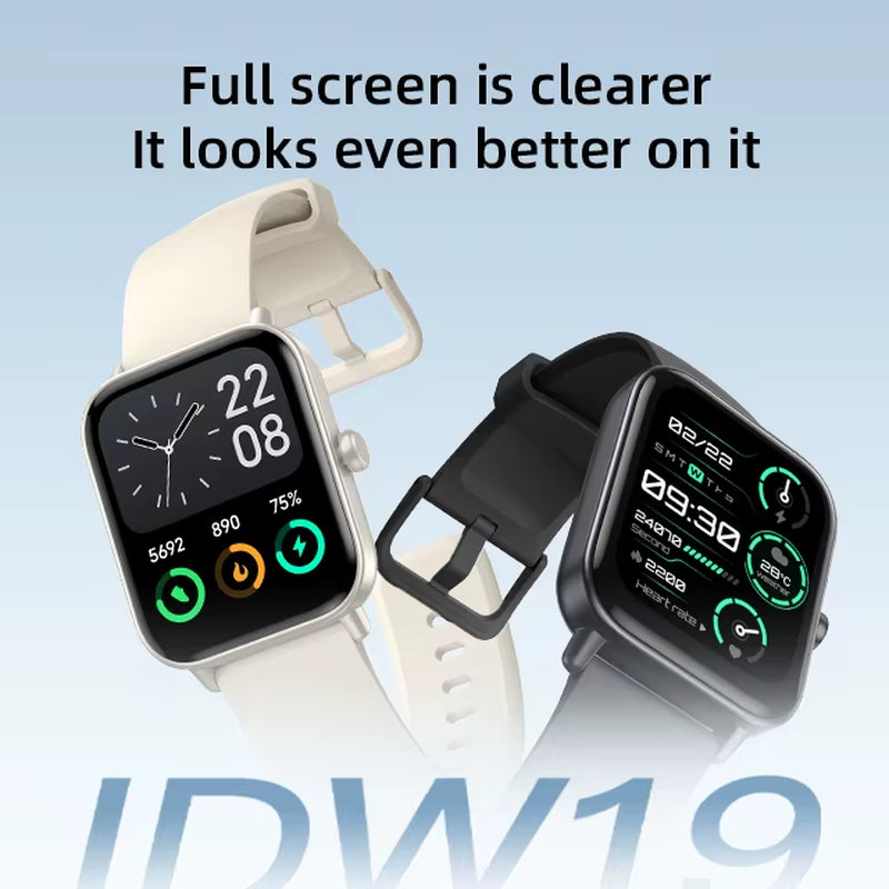 2025 IDW19 Men’s Fitness Smartwatch – 1.8" Full Touch, Bluetooth Calls, Heart & Health Tracker, Stylish Silicone Band