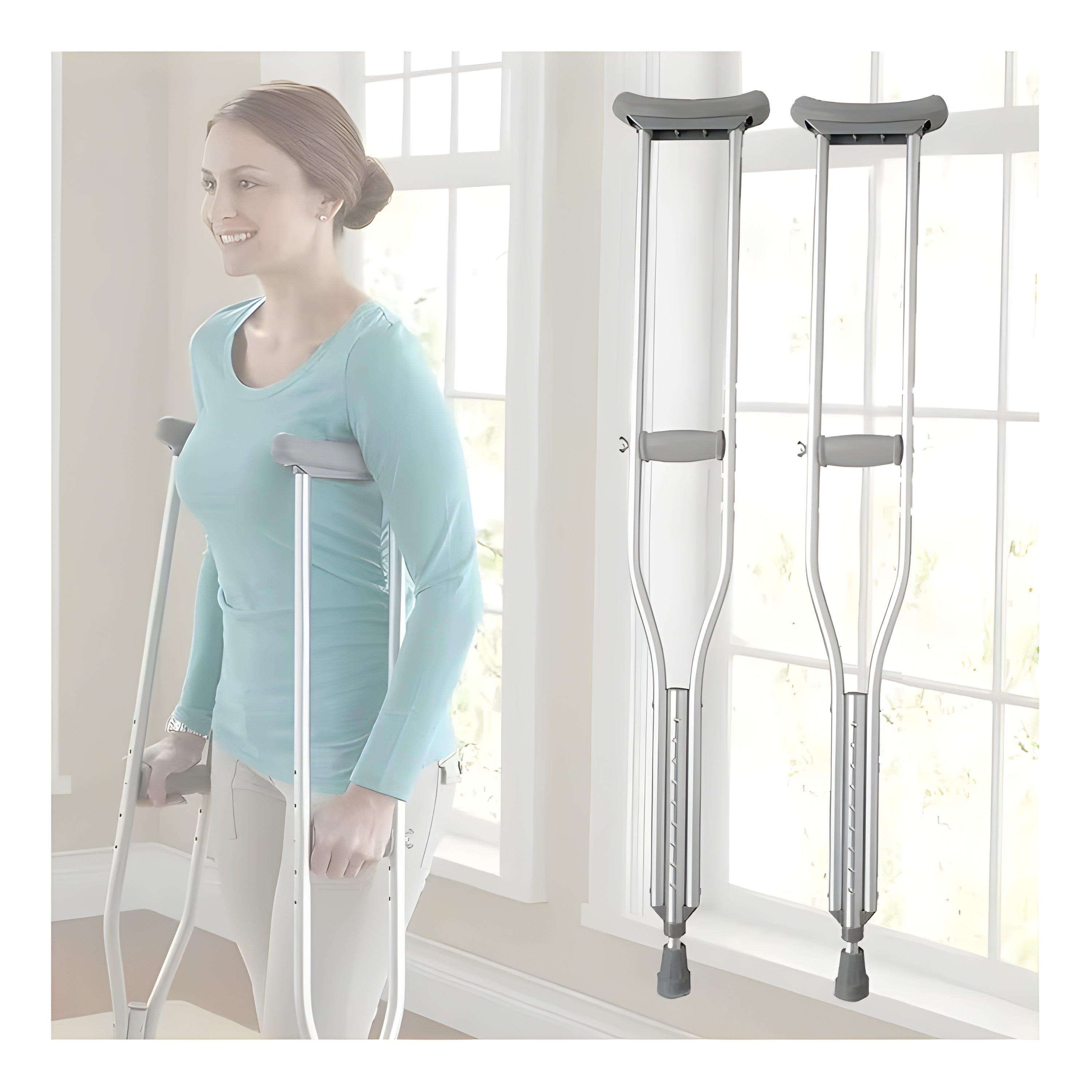 Lightweight Adjustable Aluminium Crutches