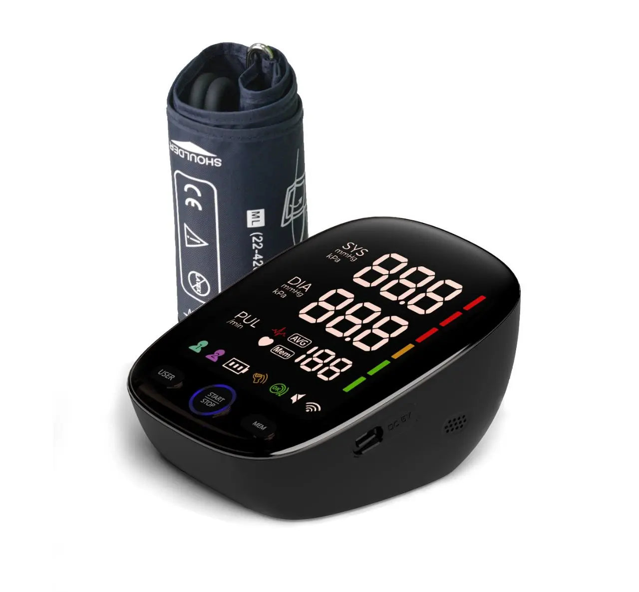 Digital Automatic Upper Arm Blood Pressure Monitor with Large Cuff Berflow Health